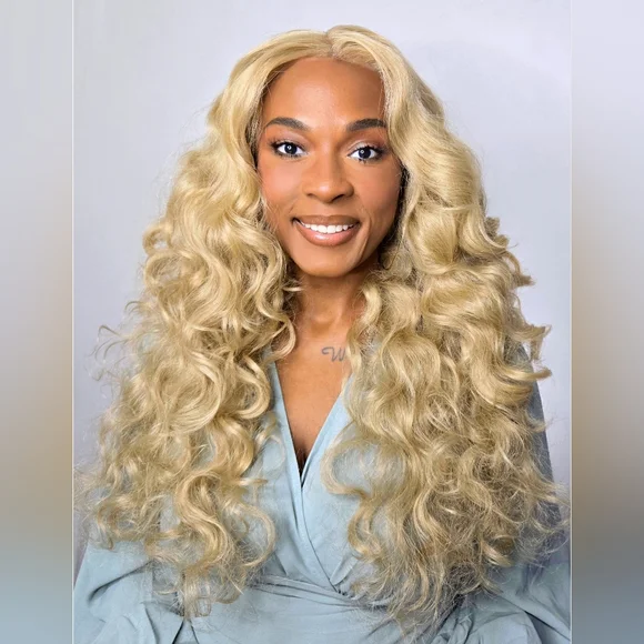 Sensationnel Human Hair Blend Lace Front Wig BareLace Glueless Full Lace Unit 4 - Picture 3 of 7